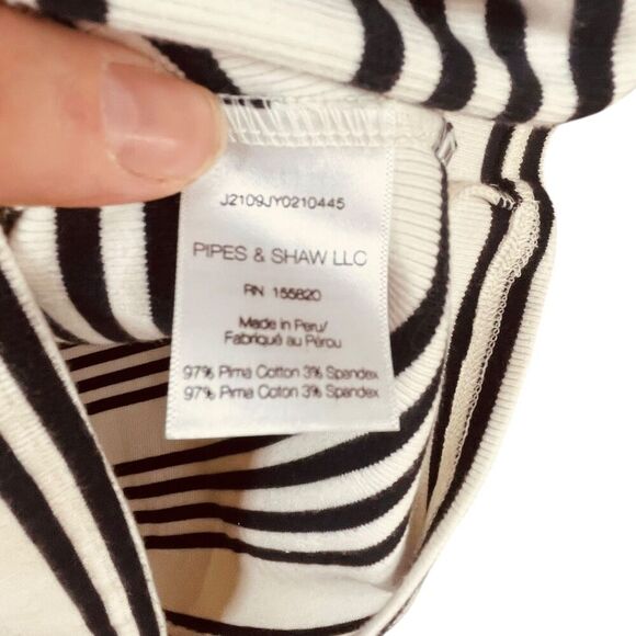 Veronica Beard Cedar Striped Stretch-pima Cotton Turtleneck Sweater Top - Picture 13 of 13